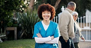 Market Your Apartment - nurse smiling to the camera
